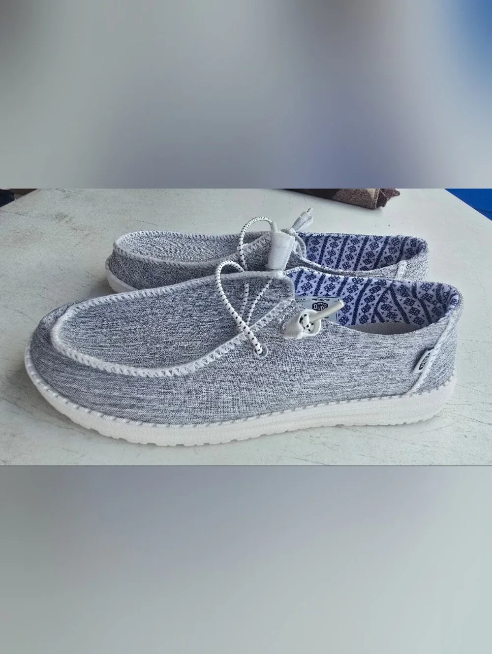 Nice Grey Hey Dude Shoes with Pull Laces